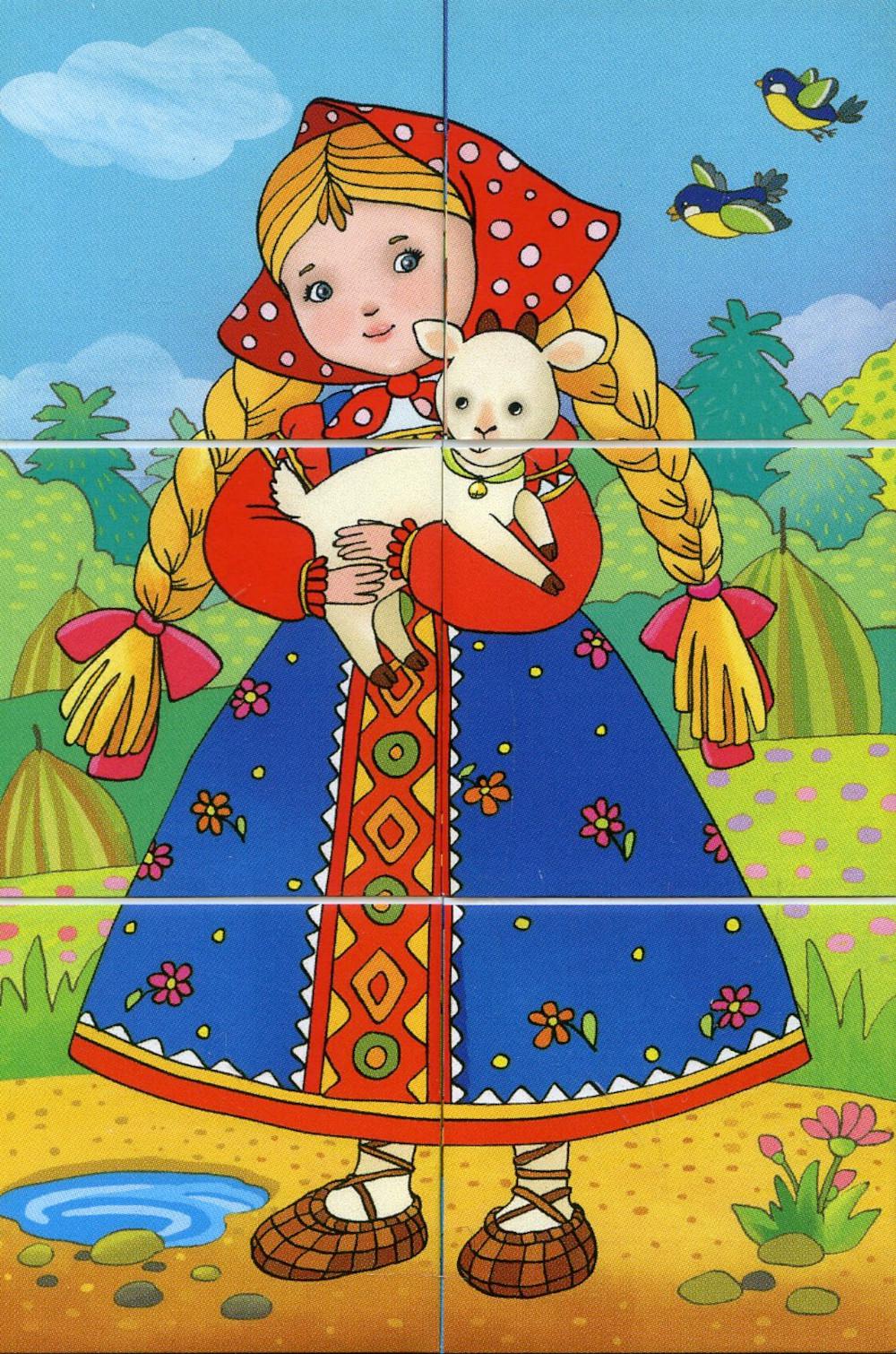 Умные кубики в поддончике. 6 pièces. Русские сказки (нов)