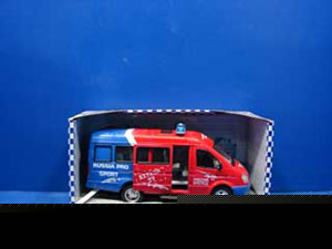 МАШИНА ИНЕРЦ. СВЕТ+ЗВУК, ОТКРЫВ. ДВЕРИ, РУСС. ДИЗАЙН 9098-B В РУСС. КОР. 23*12СМ dans cor.2*12шт