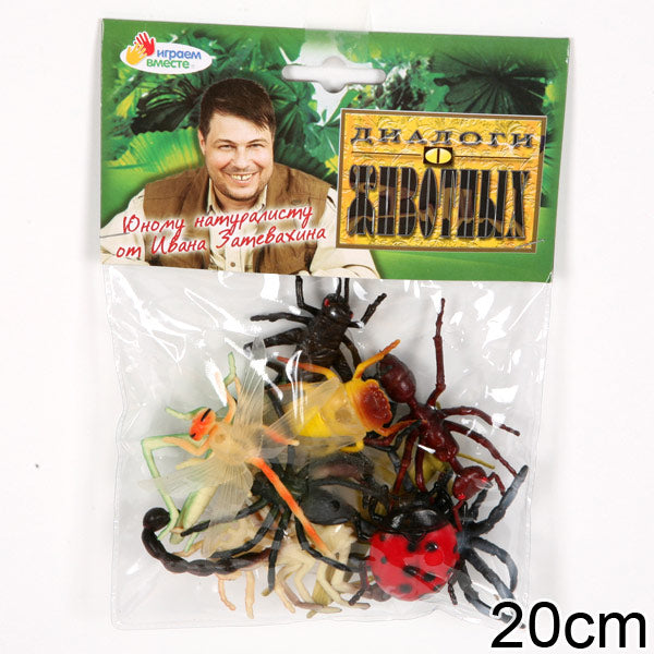 НАБОР ИЗ 12-И НАСЕКОМЫХ "ИГРАЕМ ВМЕСТЕ" В АССОРТ. 5СМ В ПАК. С РУСС. ХЕДЕРОМ в кор.6*36наб