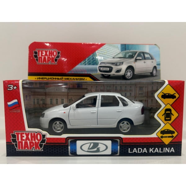 Машина металл LADA kalina 12 см, двери, капот, багажник, инерция, белый Технопарк