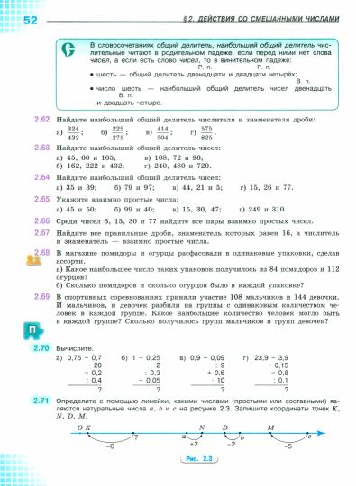 Виленкин (Приложение 1) Математика 6 кл. 2 heures. Ч. 1 (Proсвещение) 3-е издание