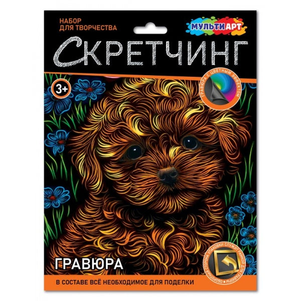 Gravure à gratter 18*24 cm en petit marteau МУЛЬТИ АРТ в кор.120шт