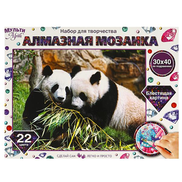 Mosaïque d'aluminium 30x40 cm en forme de panda МУЛЬТИ АРТ в кор.24шт