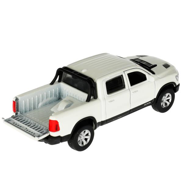 RAM1500-13-WH336807 Machine en métal DODGE RAM 1500 REBEL 13 cm, double, bagage, argent, blanc, cor. Technologie