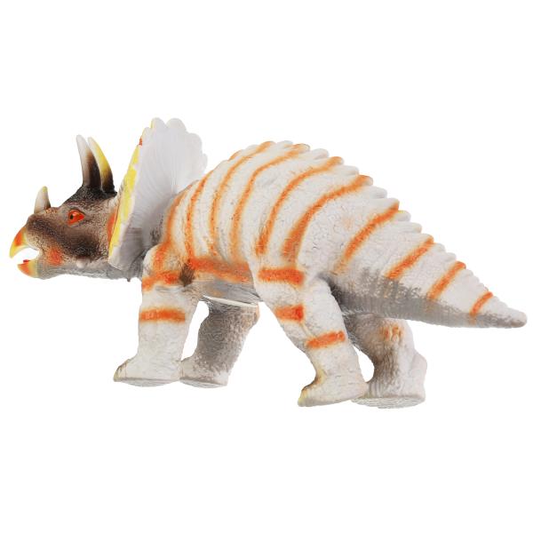 Игрушка пластизоль динозавр трицератопс 33*12*16см, хэнтэг (русс. уп.) Играем вместе в кор.2*36шт