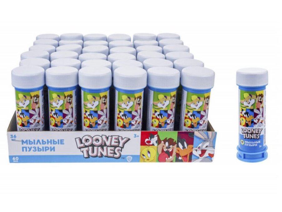 Т22242, Looney Tunes, мыл. пуз., 60 мл, 36 шт в корытце (23,5*23,5*9,5)