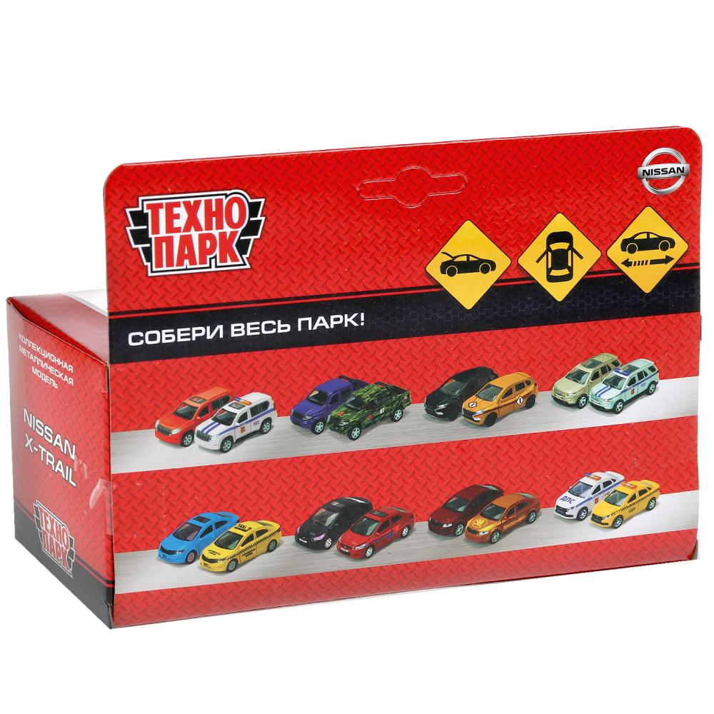 ТМ Технопарк. Machine en métal "NISSAN X-TRAIL" 12 cm, ouverte. двери, инерц, СЕРЕБР. dans le cor. dans le cor.2*36шт