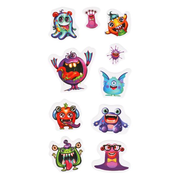 Мягкие многораз. Autocollants 97x227mm, monstres, 10 pièces, en cor.40