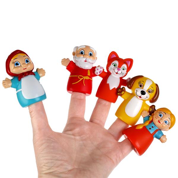 LX-PT-ST02 (24) Игрушка для купания пальчиковый театр 7 см сказка "репка" блистер КАПИТОШКА в кор.2*