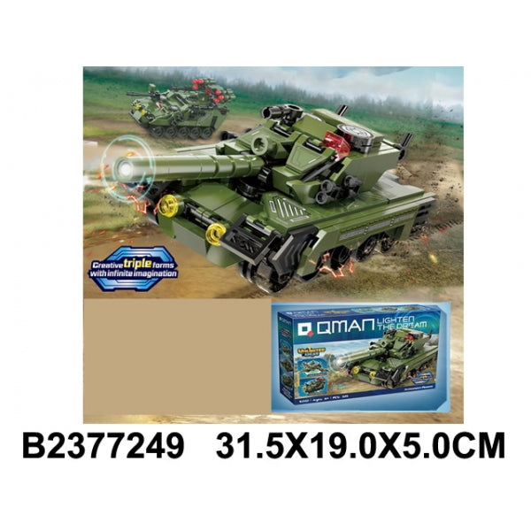 Конструктор пласт. танк, 329дет. в кор. в кор.32шт