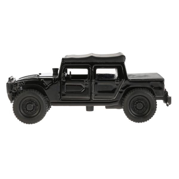 Machine en métal Hummer H1 noir 12 cm, ouverte. двери, инерц. dans le cor. Parc technologique en cor.2*24шт