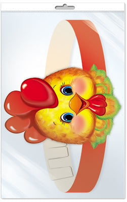 *МА-8475 Маска-ободок. Петушок (в индивидуальной упаковке с европодвесом и клеевым клапаном) - группа Птицы