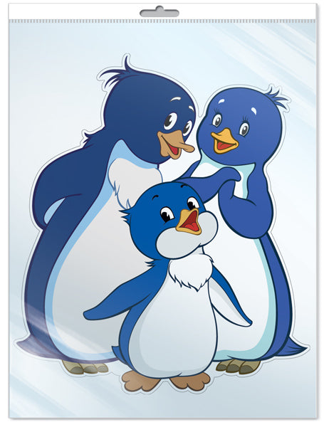 *Ф2-12182-П ПЛАКАТ ВЫРУБНОЙ А3 В ПАКЕТЕ. Пингвин Лоло с семьей из м-ф Приключения пингвинёнка Лоло (с блестками в индивидивидуальной упаковке с европодвесом и клеевым клапаном)