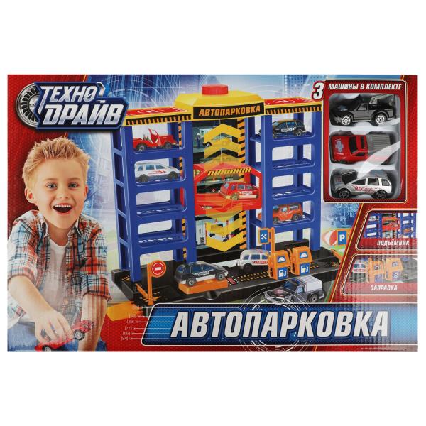 Автопарковка 3 МАШИНЫ кор.43*29*6см ТЕХНОДРАЙВ в кор.24шт
