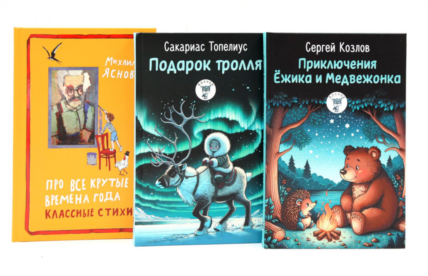 Приключения Ёжика и Медвежонка; Подарок тролля; Про все крутые времена года классные стихи (комплект из 3-х книг)
