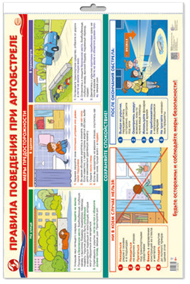 *ПЛ-15161 ПЛАКАТ А2 В ПАКЕТЕ. Правила поведения при артобстреле (в индивидуальной упаковке, с европодвесом и клеевым клапаном)