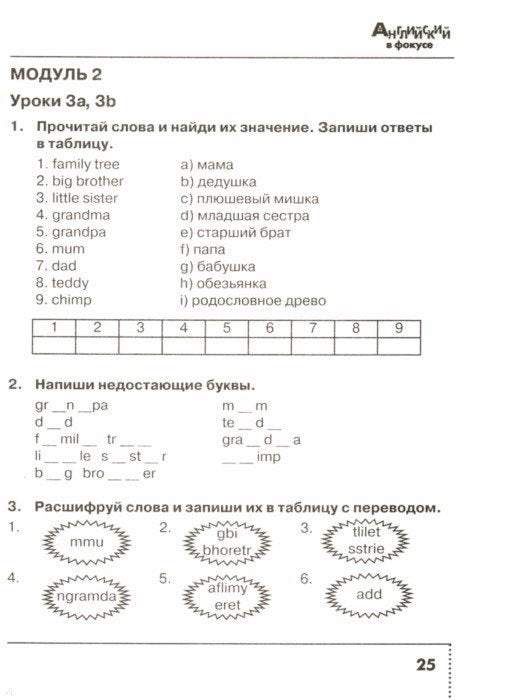 Быкова. Английский язык. Английский в фокусе. 3 cl. Сборник упражнений.