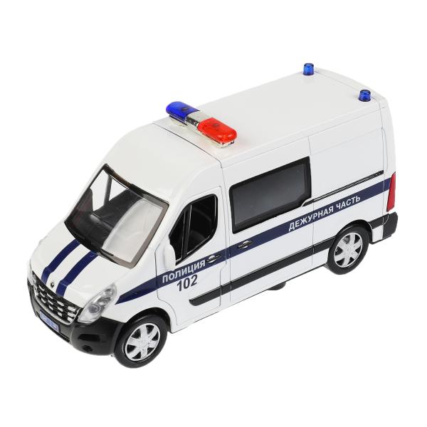 MASTER-14POL-WH 326462 Machine métallique RENAULT MASTER ПОЛИЦИЯ 14 см, double, инерц, белый, кор. Technologie