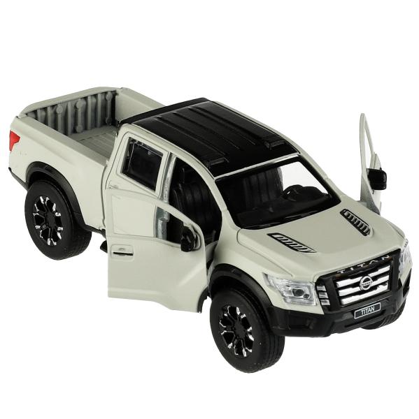 Machine en métal NISSAN TITAN МАТОВЫЙ 12,5 см, double, bagage, инерц, серый, kor. Parc technologique dans le cor.2*36шт