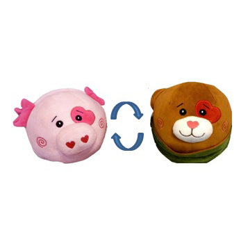 Мягкая игрушка "ИГРАЕМ ВМЕСТЕ" Вывернушка Щенок - Свинка 16см в пак. в кор.24шт