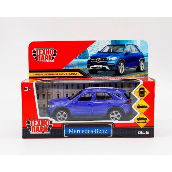 Машина металл MERCEDES-BENZ GLE 22018 12 см, двери, багаж, инер, синий, кор. Технопарк в кор.2*36шт