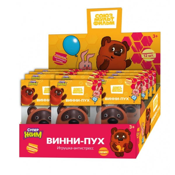 Игрушка-тянучка СОЮЗМУЛЬТФИЛЬМ Винни Пух, гидрогелевые шарики, дисплей 12 шт Супер Жим уп-12шт в кор