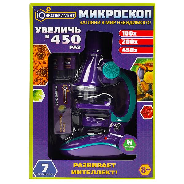 Microscope "iq эксперименты", 7 composants, cor.17,6*25*7,5 cm, ИГРАЕМ ВМЕСТЕ в kor.2*30шт