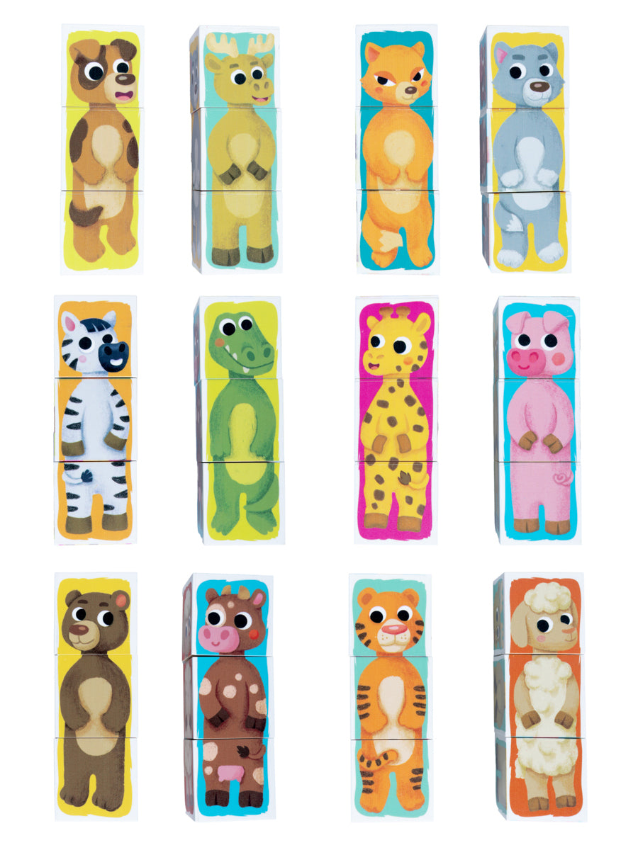 Jouets pour bébés en plastique, jouets pour bébés, "Зверопутаница", 6 pièces (12 personnes)