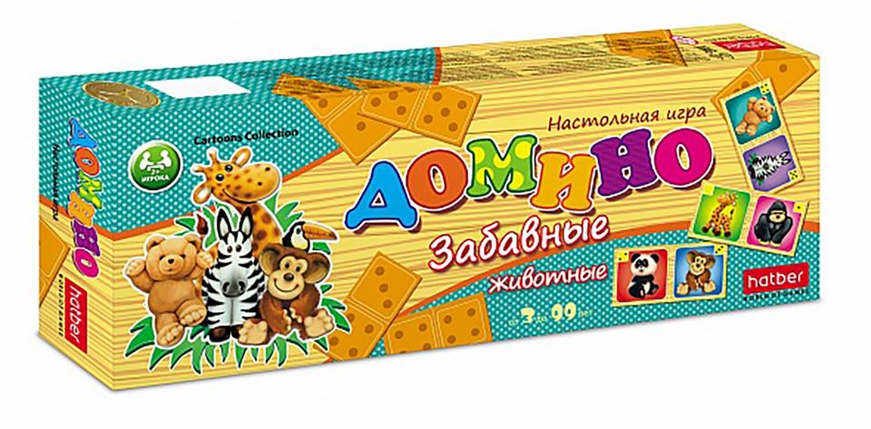 Игра настол.ДОМИНО 28карт,Забав.животн,28ИнД_28258