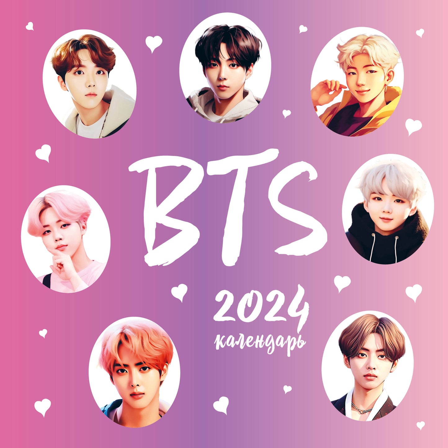 BTS. Calendrier pour l'année 2024 (300x300 mm)