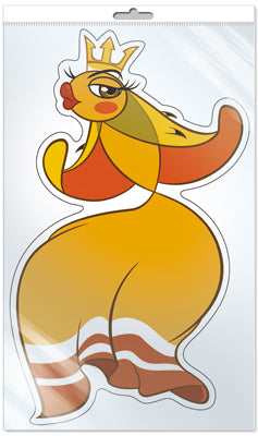 *ФМ2-13022 ПЛАКАТ ВЫРУБНОЙ А4 В ПАКЕТЕ. Золотая рыбка из мультфильма Вовка в тридевятом царстве (с блестками в индивидивидуальной упаковке с европодвесом и клеевым clapanom)