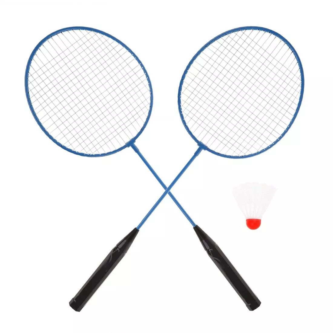 Бадминтон ( 2 металлические ракетки 63*20 см., волан 1 шт) в сетке, синий арт.636240