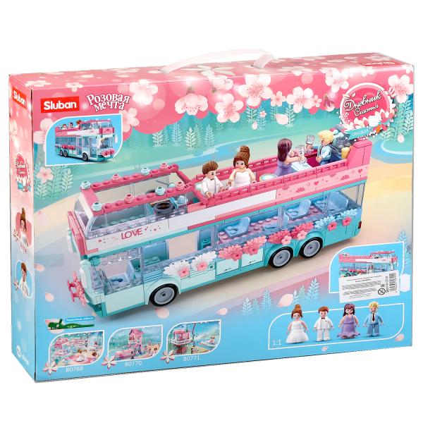 Конструктор пласт. автобус с фигурками, 379дет. в русс. кор. в кор.12шт