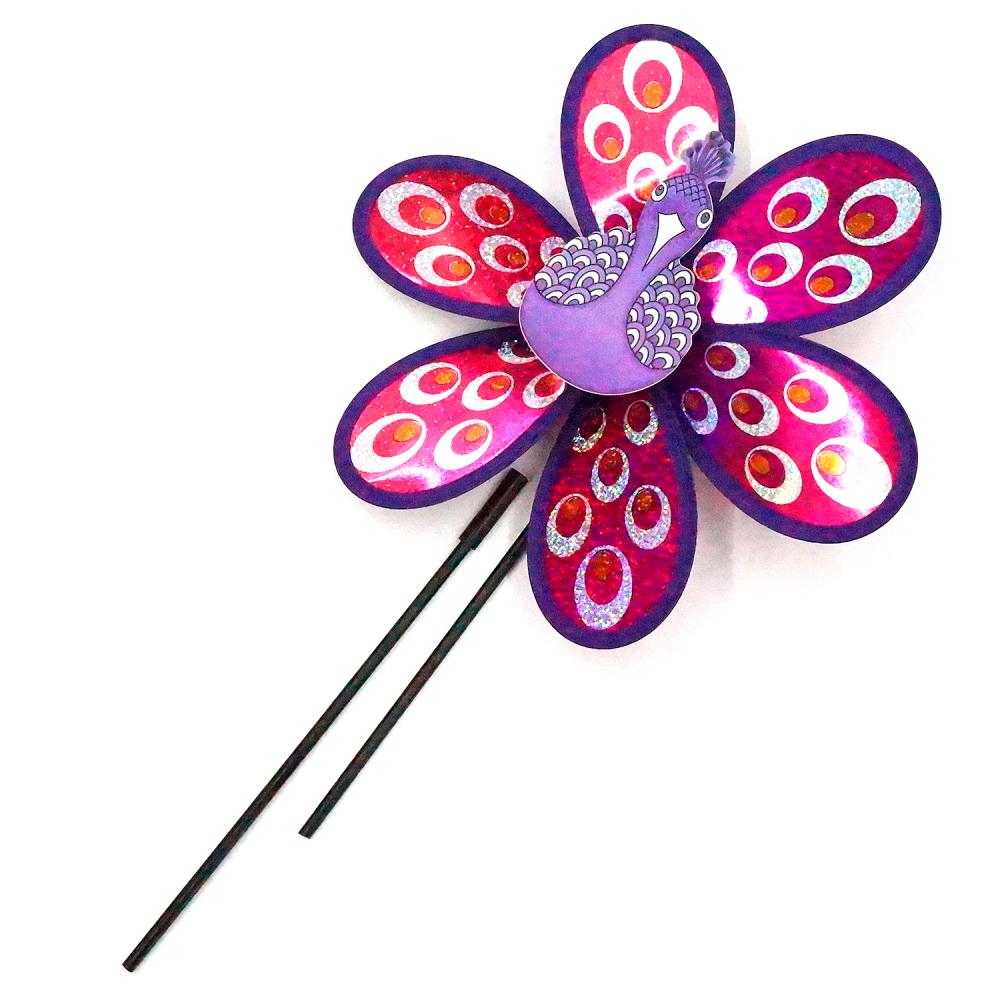 Вертушка Павлин диам. 28см, голограм. с рис., цвет в ассорт. в пак. (русс. уп.) в кор.2*150шт