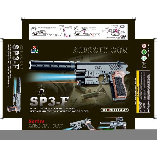 Пистолет с лазер. прицелом SP-3-F в кор. в кор.120шт