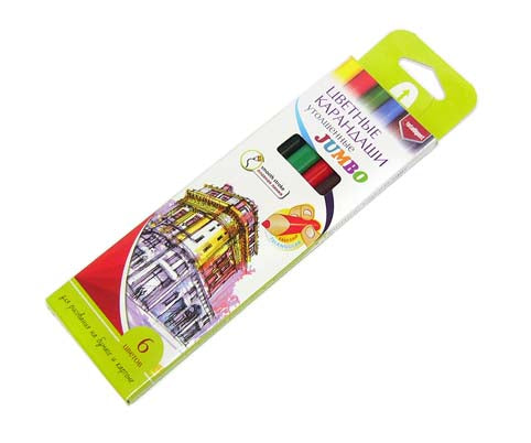 Intelligent. Карандаши 6 цв. "Jumbo" 3х-гранный art.BR-359
