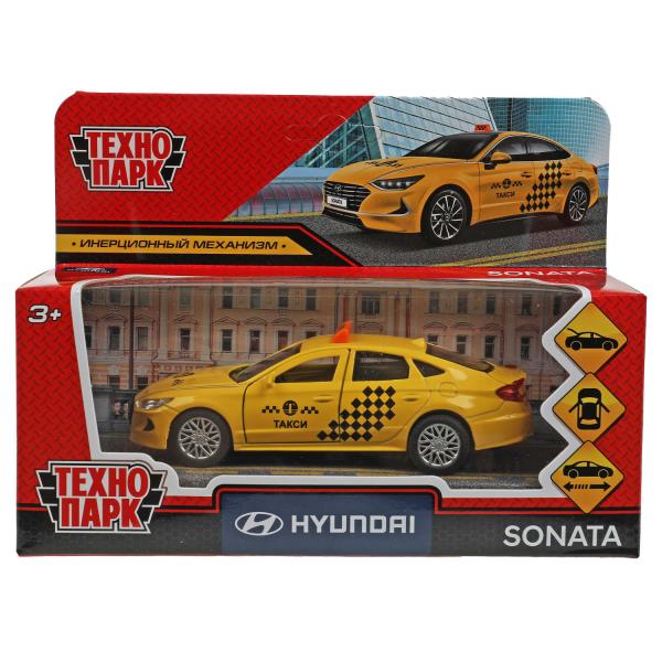 SONATA-12TAX-YE 354033 Машина металл HYUNDAI SONATA ТАКСИ 12 см, двери, багаж, инерц, желтый, кор. Т