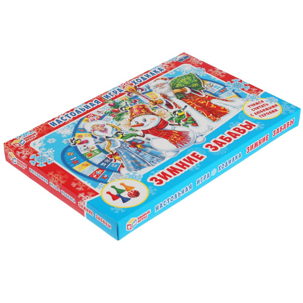 Умные игры. Настольная игра-ходилка "Зимние забавы" /20 (Новый год)