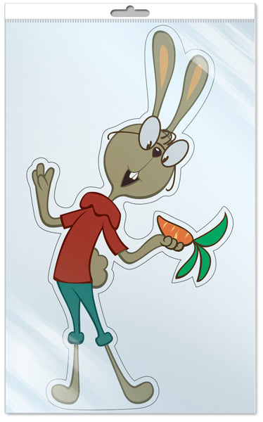 *ФМ2-12706 ПЛАКАТ ВЫРУБНОЙ А4 В ПАКЕТЕ. Кролик из м-ф Винни-Пух (с блестками в индивидивидуальной упаковке с европодвесом и клеевым клапаном)