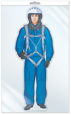 *Ф-9355-П ПЛАКАТ ВЫРУБНОЙ А3 В ПАКЕТЕ. Летчик (с блестками в индивидивидуальной упаковке с европодвесом и клеевым клапаном)