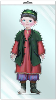 *Ф-9320-П ПЛАКАТ ВЫРУБНОЙ А3 В ПАКЕТЕ. Мальчик в татарском костюме (с блестками в индивидивидуальной упаковке с европодвесом и клеевым клапаном)