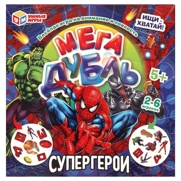 Supergéros. Il y a beaucoup de cartes à collectionner. 150х150х30 mm. Умные игры в кор.50шт