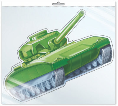 *ФМ1-9360 ПЛАКАТ ВЫРУБНОЙ А4 В ПАКЕТЕ. Танк (с уф-lacom в индивидивидуальной упаковке с европодвесом и клеевым клапаном)