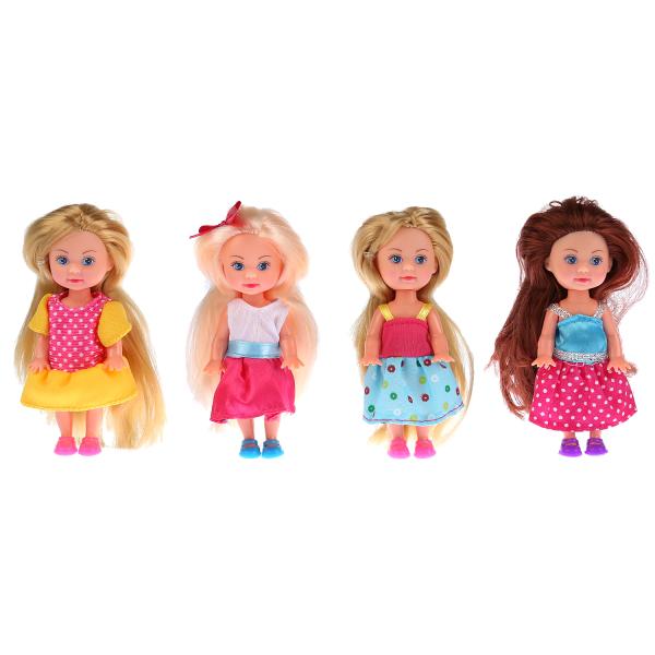 КУКЛА ТМ Карапуз. Машенька 12см, твердое тело, 4 вида платьев в дисплее уп-24шт в кор.2*2уп