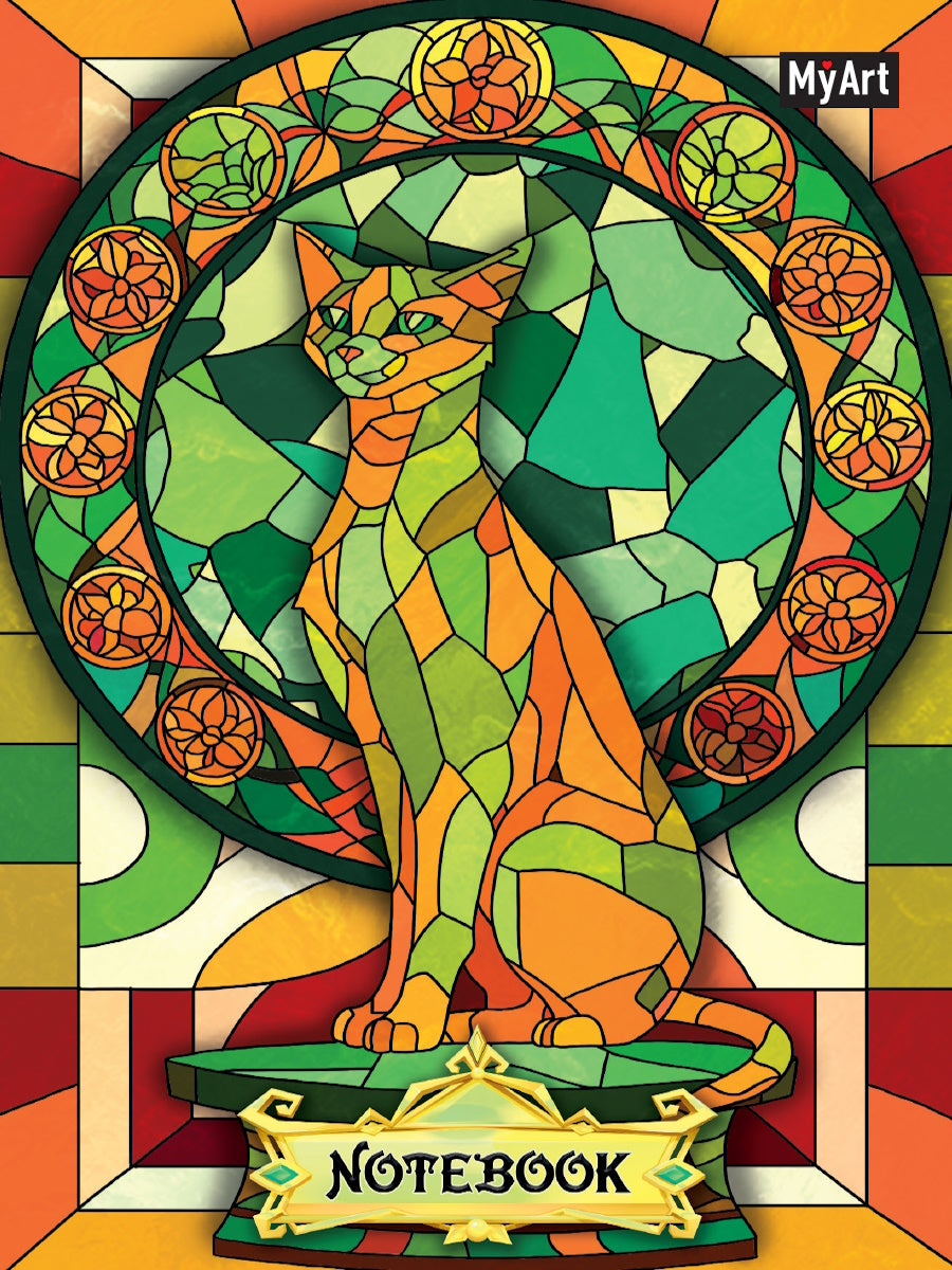 Mon Art. БЛОКНОТ в клетку Витражи. Кошка