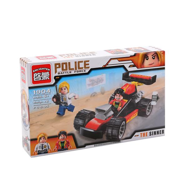 КОНСТРУКТОР ПЛАСТ. МАШИНА ГОНОЧНАЯ С ФИГУРКАМИ И АКСЕСС., 95ДЕТ. В КОР. в кор.64шт