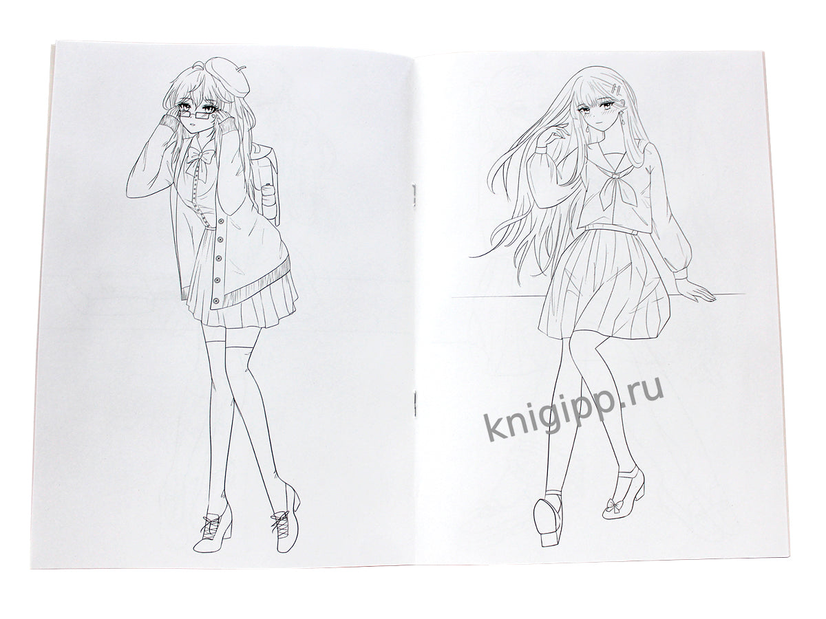 РАСКРАСКА Fashion Аниме. School style