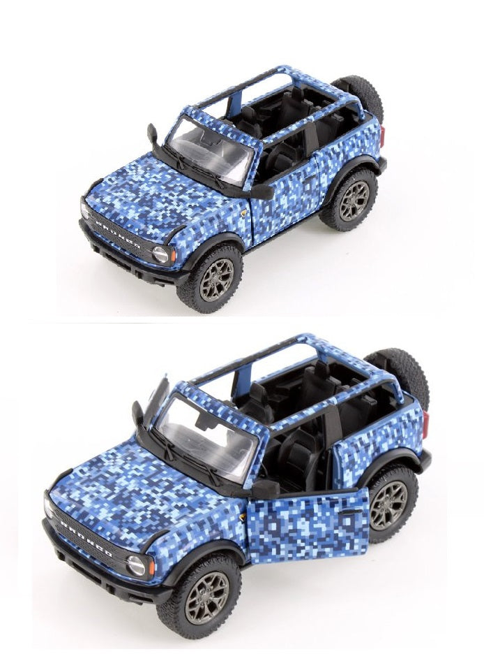 Kinsmart. Модель арт.KT5445W/1 "Ford Bronco Camo Edition 2022" открытый верх 1:36 (синий пиксель)
