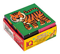 IQ кубики. 4 кубика в поддончике. В зоопарке. 2+