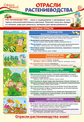 ПО-14402 Plaque A3. Окружающий мир в начальной школе. Отрасли растениеводства